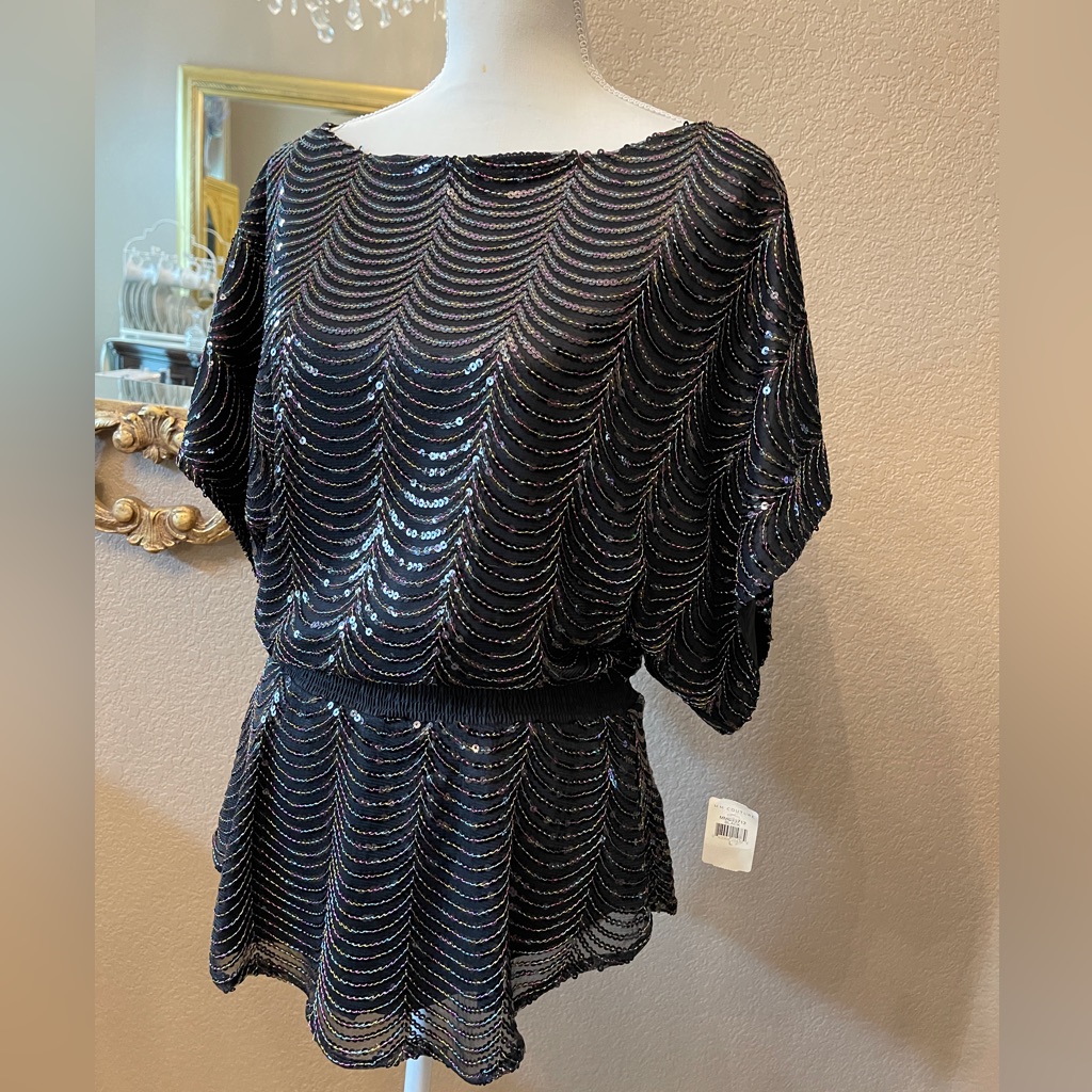 Large Black Sequence Top